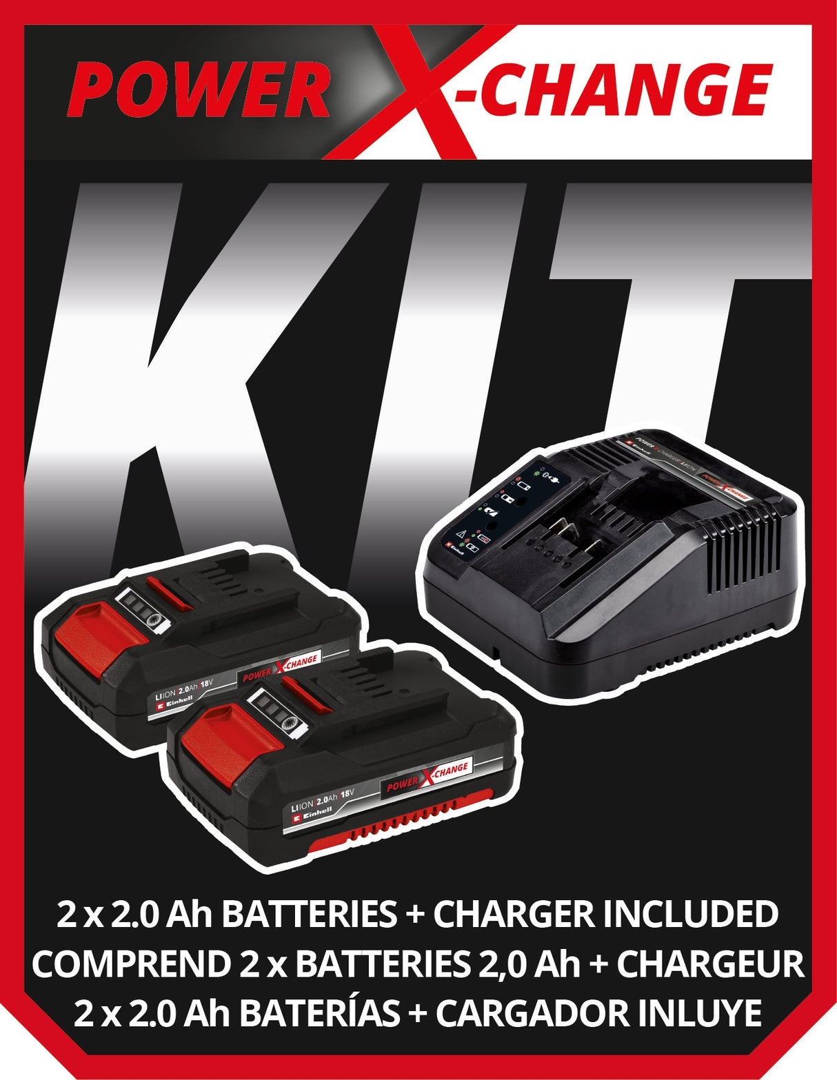 Einhell Power Tools 18V 1/2in.� Cordless Drill Driver Kit with (2) 2.0 Ah batteries, charger and case