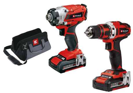Einhell Power Tools 18V Cordless 1/2in.� Drill/Driver & 1/4in.� Impact Kit with (2) 2.0 Ah batteries, charger and bag