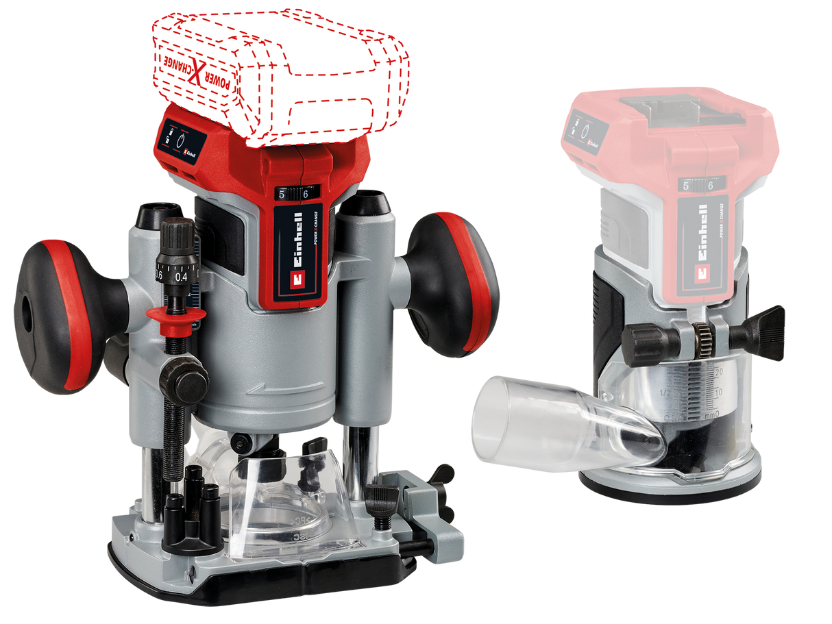 Einhell Power Tools 18V Cordless Router w/Fixed & Plunge Base- Brushless