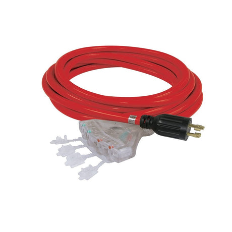 King Canada 25' Generator Extension Cord w/ Quad Tap - L14-30P 240V 30A