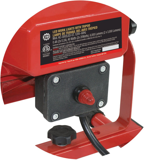 King Canada Work Light 6000 LUMEN TWIN LED WORK LIGHT TRIPOD