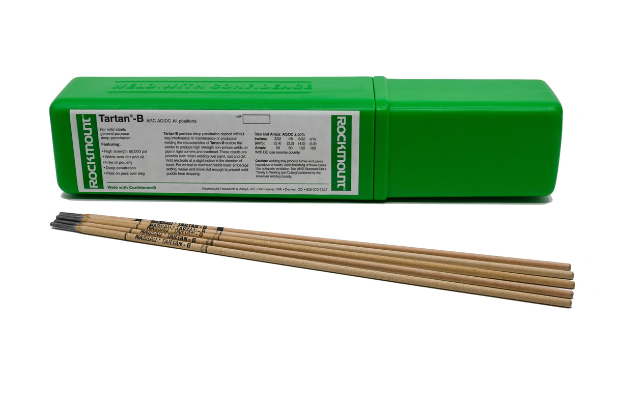 Rockmount Tartan B Arc Welding Rods – Deep Penetration, Dirty, Galvanized, and Oily Mild Steels (SMAW)