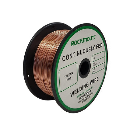 Rockmount Tartan MIG Wire – .035" Copper-Flashed Wire - Mild and Medium Alloy Steel - 2lb Spool