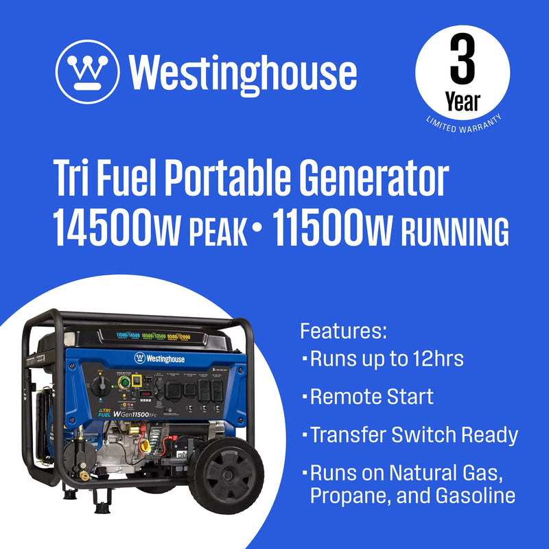 Westinghouse Generators Westinghouse 11,500 Watt Generator - TriFuel (wGEN11500TFc)