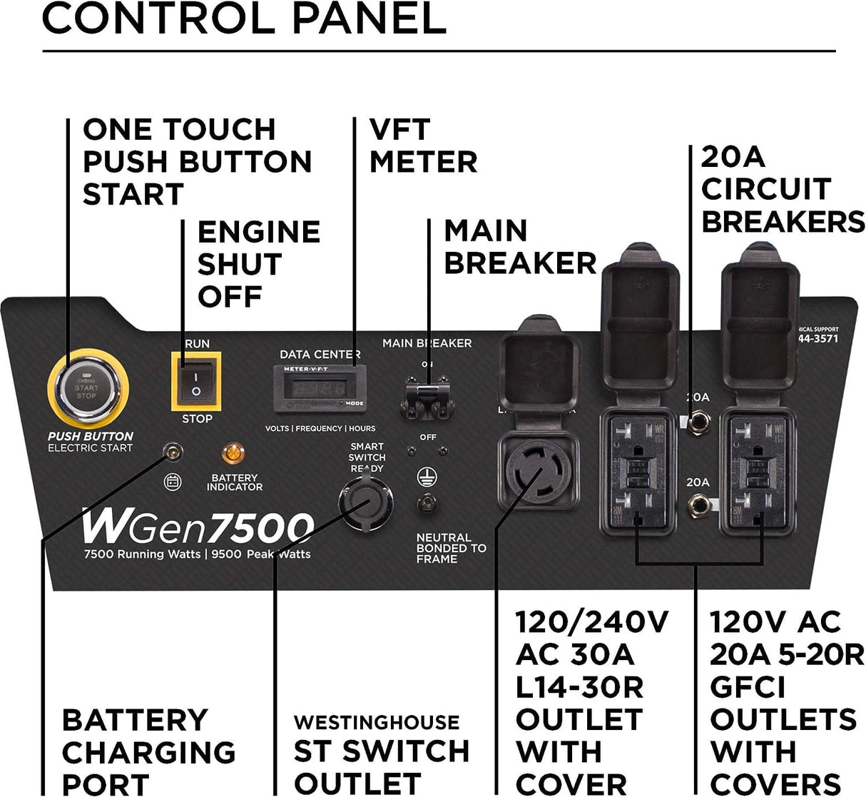Westinghouse Generators Westinghouse 7500 Watt Generator - Gasoline