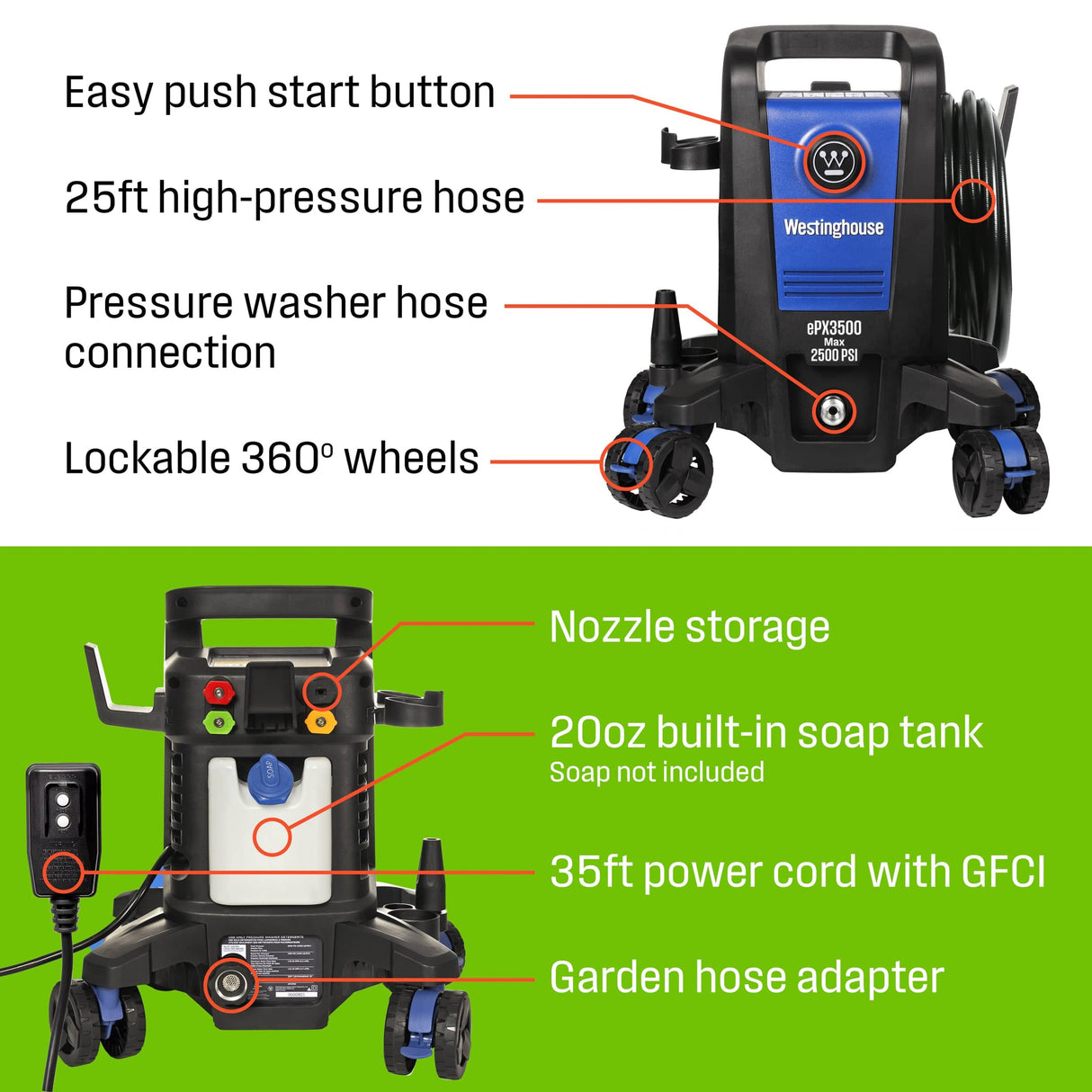 Westinghouse Westinghouse 2500 PSI Electric Pressure Washer (ePX3500)
