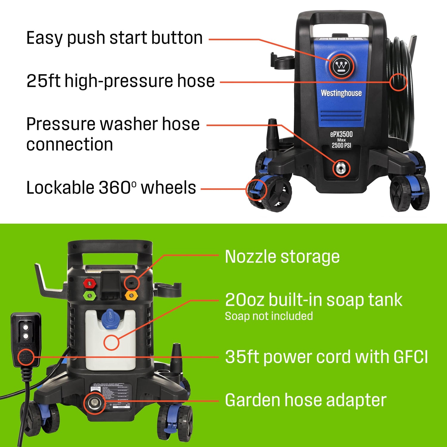 Westinghouse Westinghouse 2500 PSI Electric Pressure Washer (ePX3500)