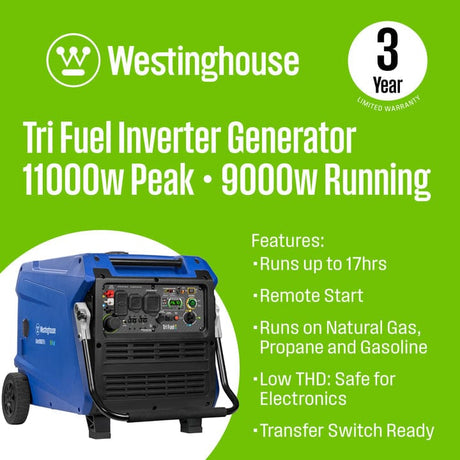 Westinghouse Westinghouse - iGen 11000TFc Inverter Generator - TriFuel with CO Sensor (11027)