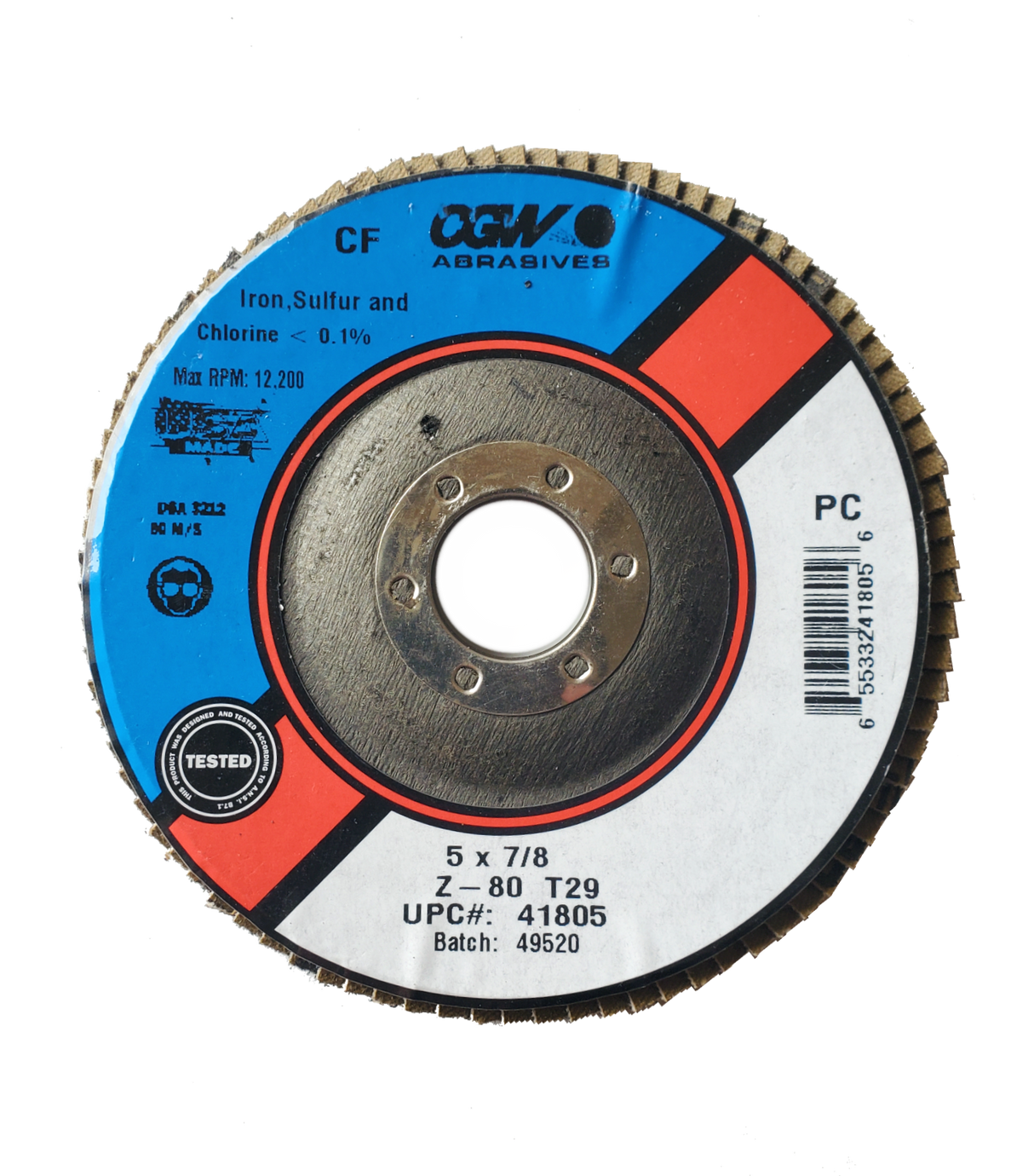 CGW Consumables CGW 41805 5" 80 Grit Flap Disc