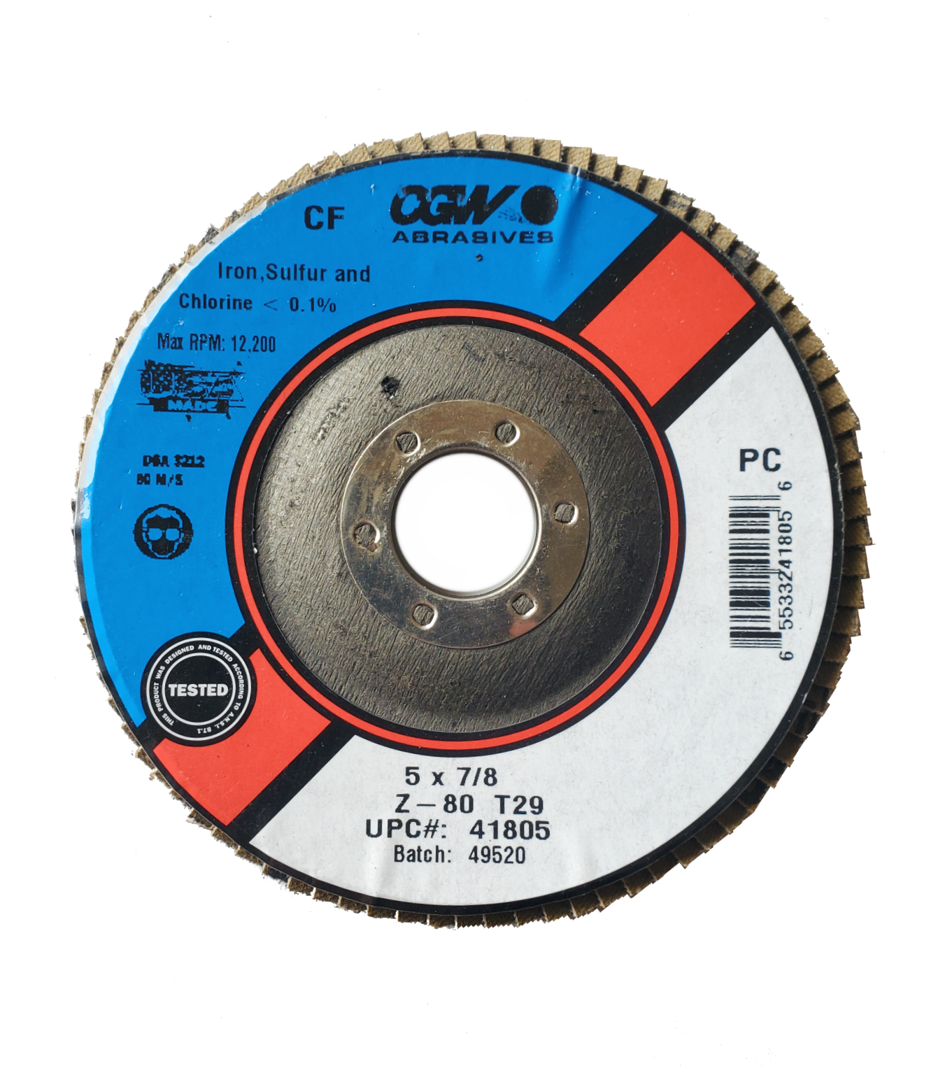CGW Consumables CGW 41805 5" 80 Grit Flap Disc