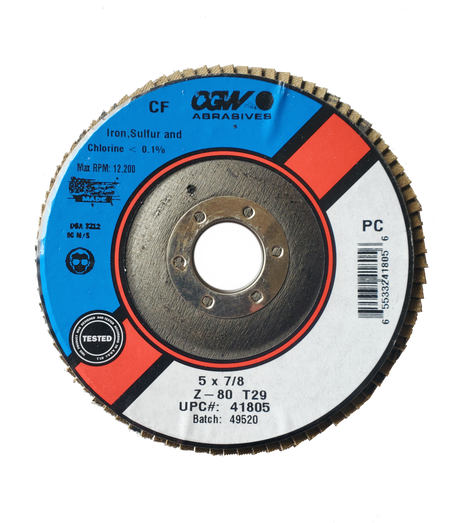 CGW Consumables CGW 41805 5" 80 Grit Flap Disc