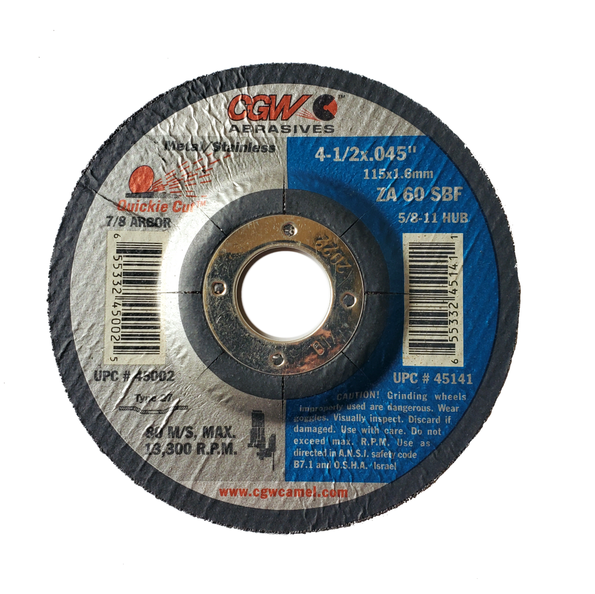 CGW Consumables CGW 45002 4.5" Quickie Cut Wheels