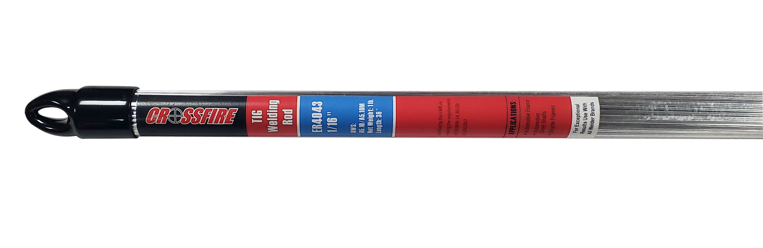 Crossfire Welders Consumables 1/16" ER4043 ALSi5 Aluminum TIG Rod 1/16" 1lb Tube