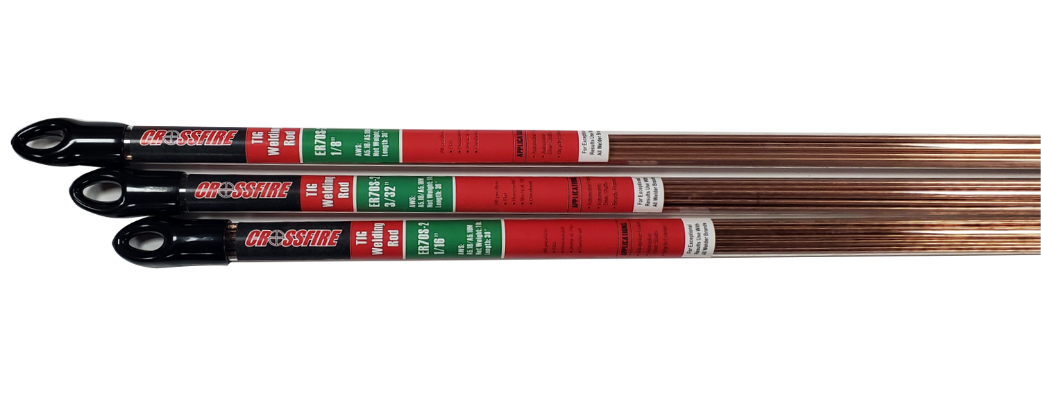 Crossfire Welders Consumables ER70S-2 3/32" Mild Steel TIG Rod 1lb Tube