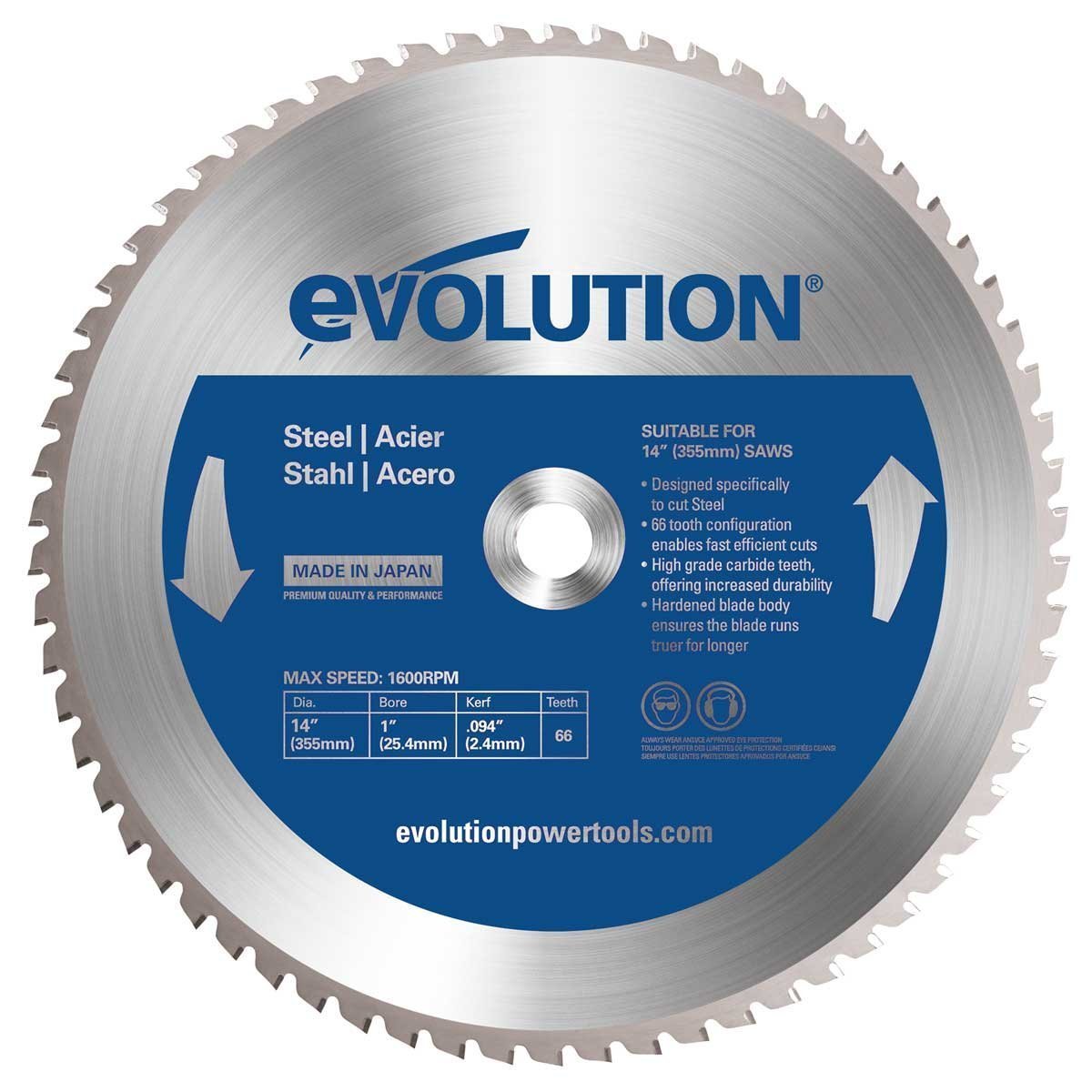 Evolution Power Tools 185mm Steel Cutting Saw Blade