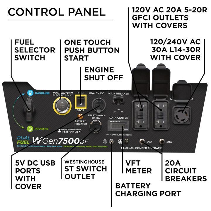 Westinghouse Power Tools 7500DF Generator - Dual Fuel