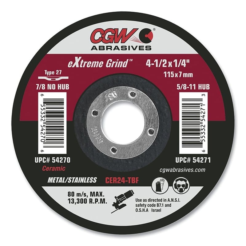 CGW CGW Extreme Grind - Ceramic 4-1/2in. Type 27 - 10Pk