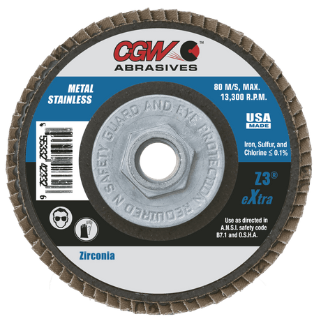 CGW Consumables CGW 4-1/2in. x 7/8 HD Z3 Flap Disc 120 Grit (42326)
