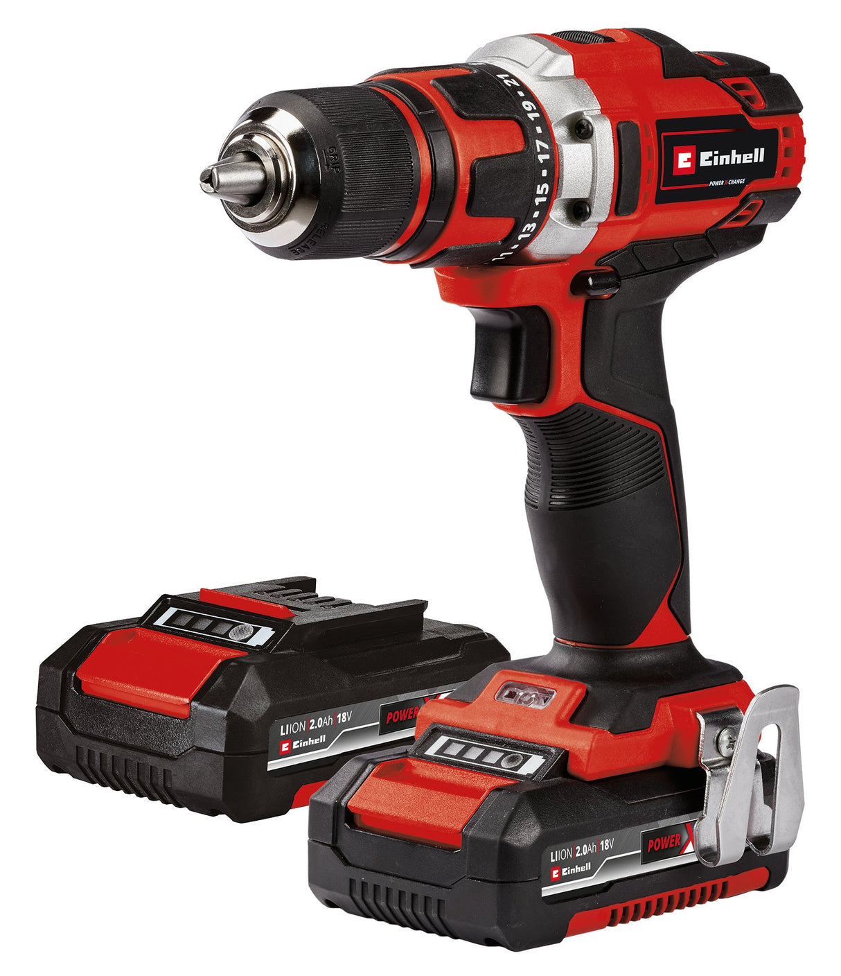 Einhell Power Tools 18V 1/2” Cordless Drill Driver Kit with (2) 2.0 Ah batteries, charger and case
