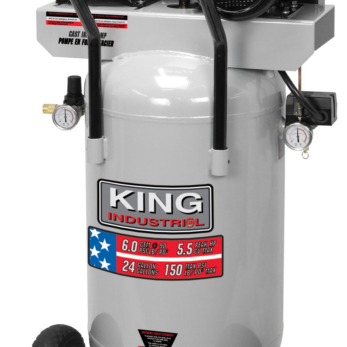 Industrial Air Compressor - 24 Gallon - King Canada – Crossfire Welders
