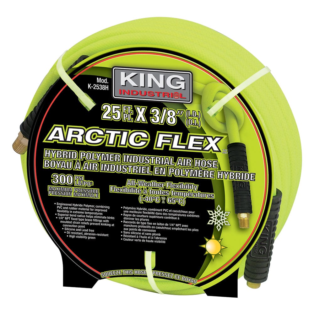 King Canada Industrial Air Hose, Hybrid Polymer, 3/8in x 25ft - King Canada (K-2538H)