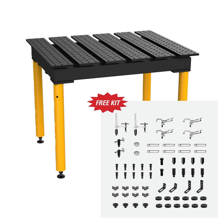 Stronghand BuildPro MAX Slotted 4ft × 3ft Nitrided Table with FREE 66-pc. Fixturing Kit