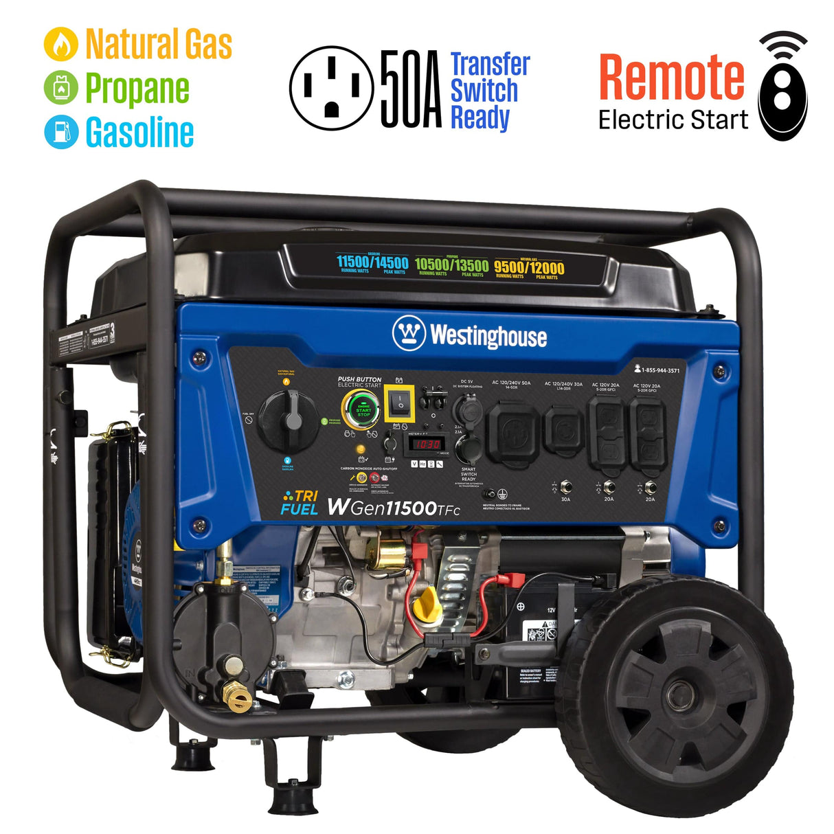 Westinghouse Generators Westinghouse 11,500 Watt Generator - TriFuel (wGEN11500TFc)