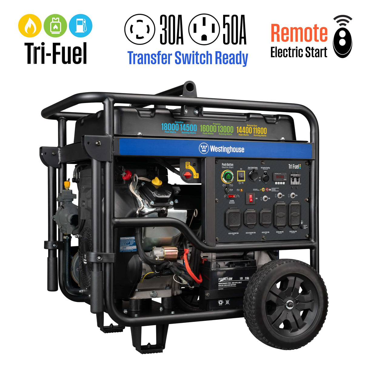 Westinghouse Generators Westinghouse 14,500 Watt Generator - TriFuel (wGEN14500TFc)