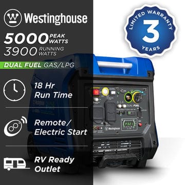 Westinghouse Generators Westinghouse 5000 Watt Duel Fuel Inverter Generator (iGen5000DFc)