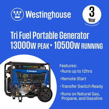 Westinghouse Power Tools 10500TFc Generator - TriFuel