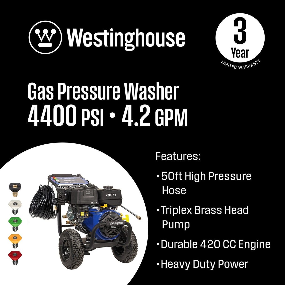 Westinghouse Pressure Washers Westinghouse HD 4400 PSI Pressure Washer (WPX4400)