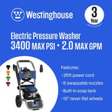 Westinghouse Pressure Washers Westinghouse WPX3400e Electric Pressure Washer