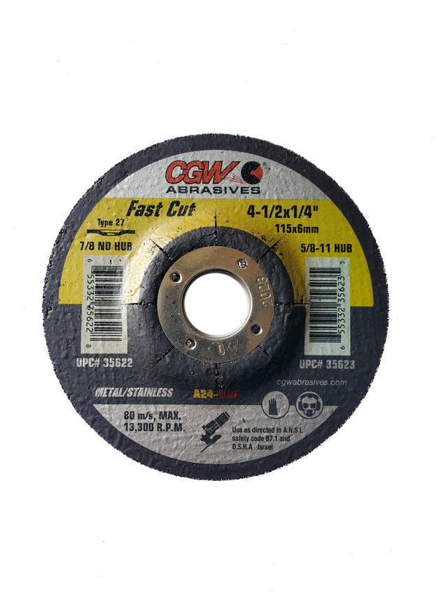 CGW Consumables CGW 35627 5" Fast Cut Grinding Wheel